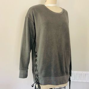 Stonewashed grey sweatshirt.